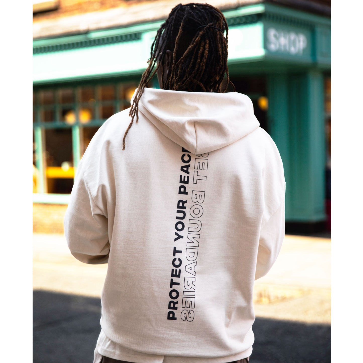 Protect Your Peace Hoodie - Almond Milk - Back