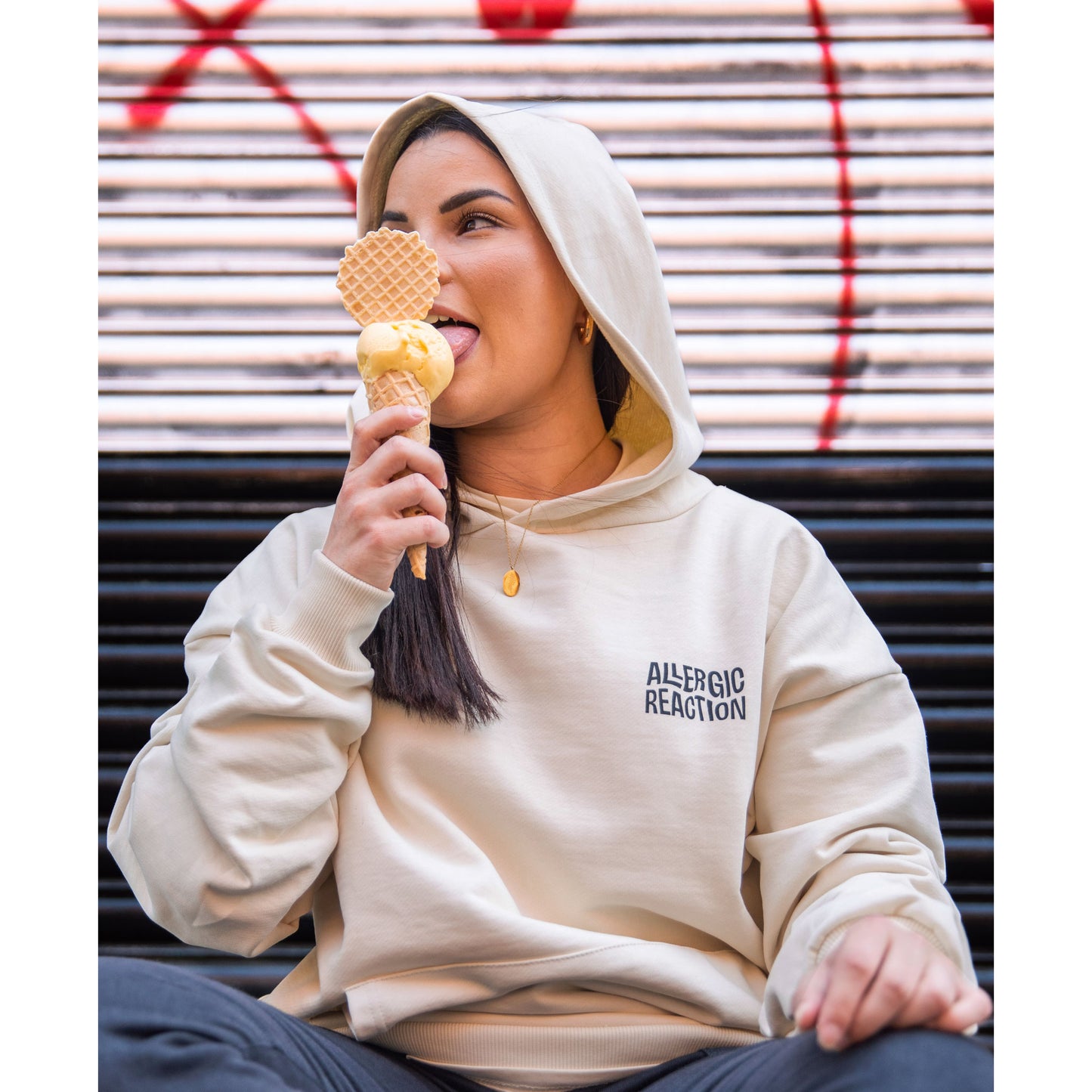 Protect Your Peace Hoodie - Almond Milk - Front
