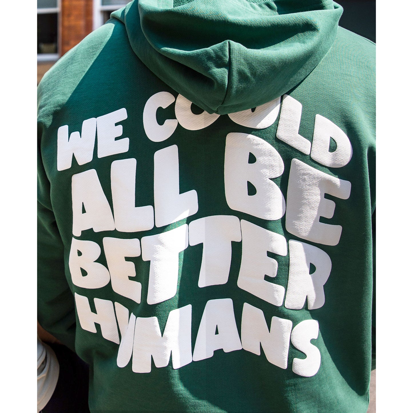 Less Judgement Hoodie - Dark Green - Back Design